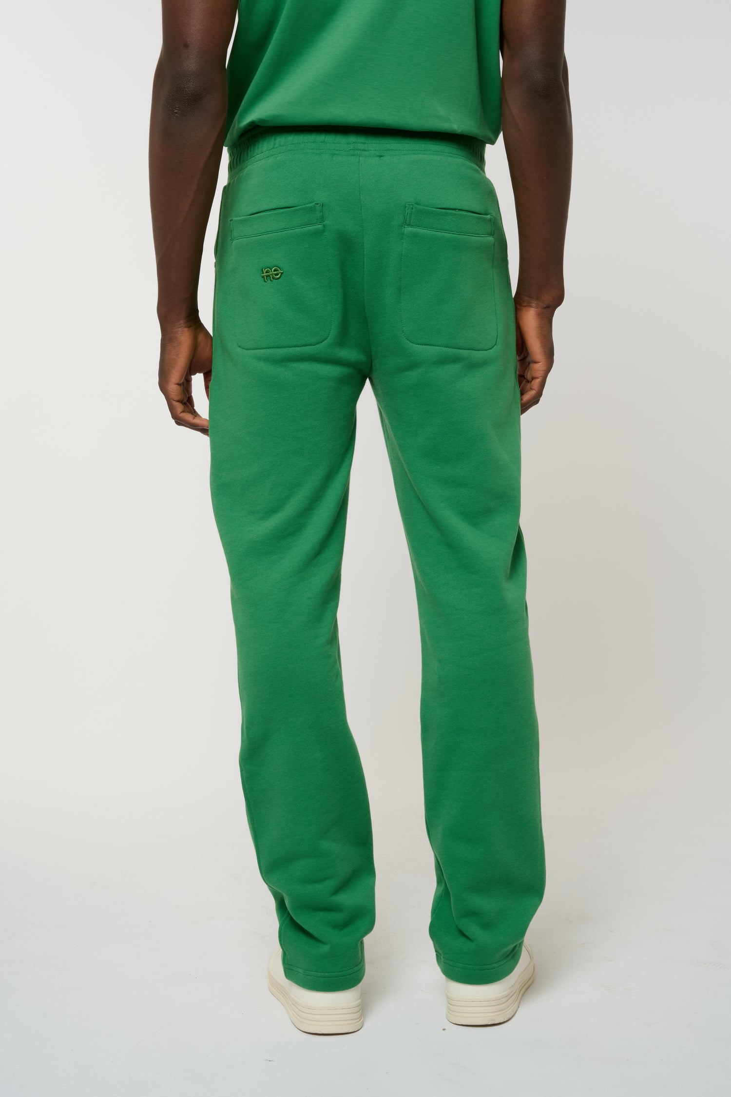 Le Jyns vert émeraude, pantalon unisexe coupe droite en coton biologique – vue 3