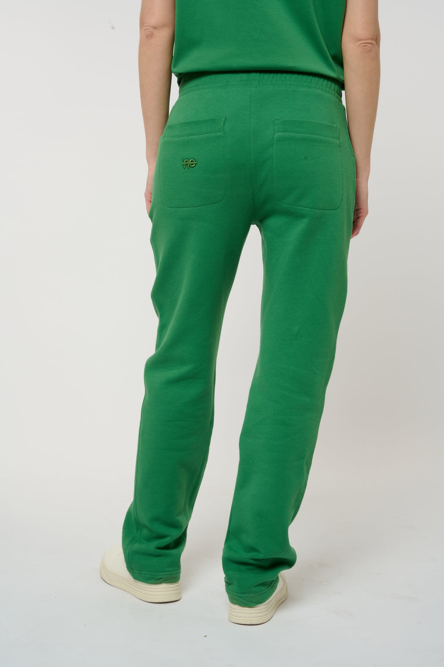 Le Jyns vert émeraude, pantalon unisexe coupe droite en coton biologique – vue 4