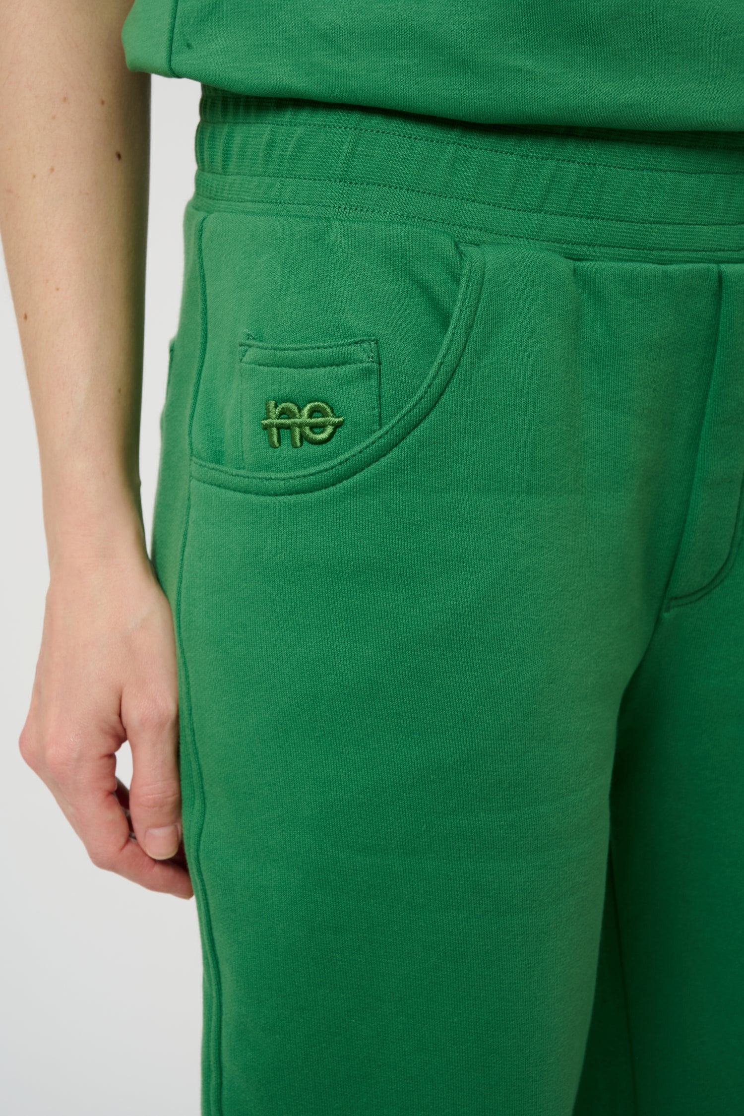 Le Jyns vert émeraude, pantalon unisexe coupe droite en coton biologique – vue 5