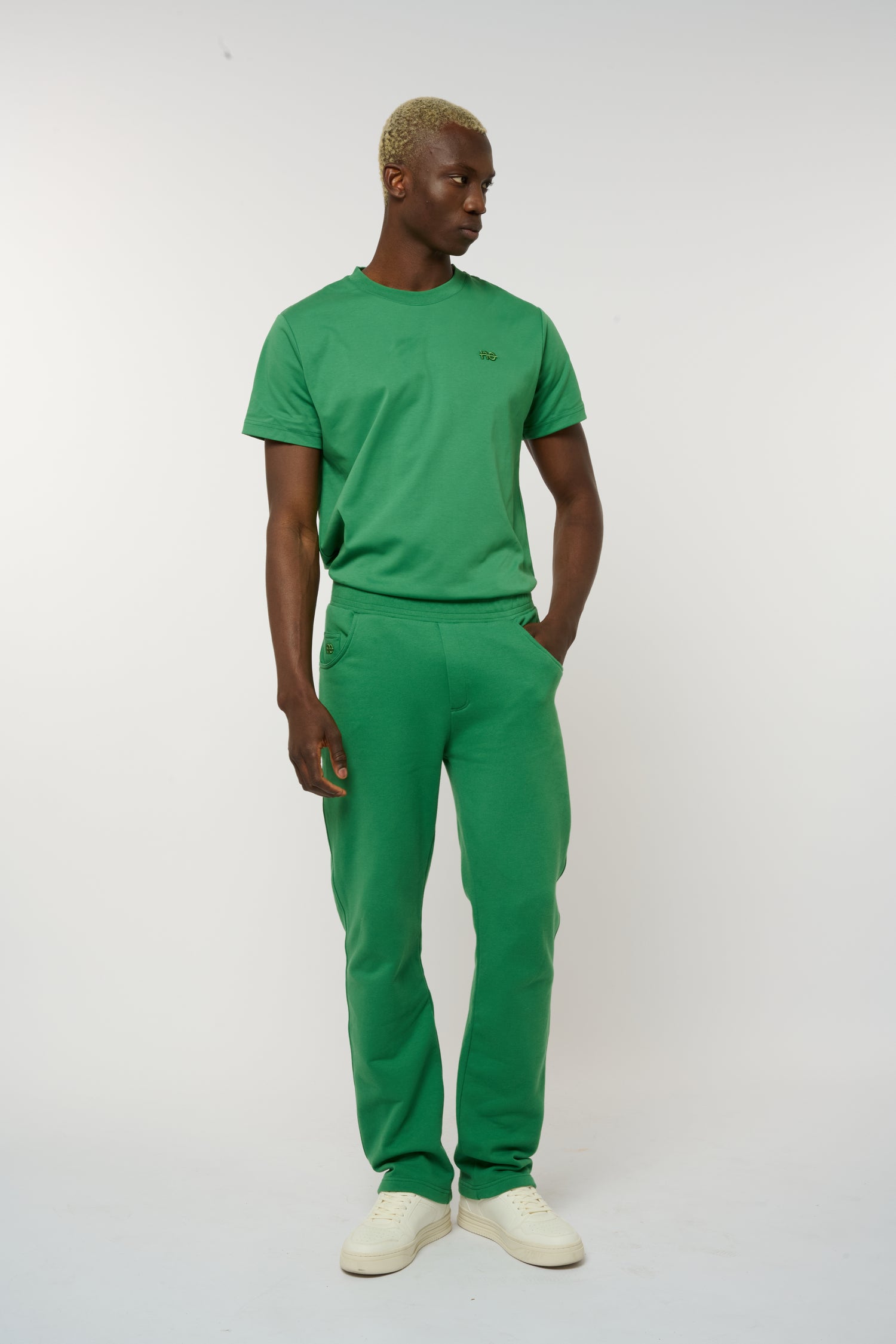 Le Jyns vert émeraude, pantalon unisexe coupe droite en coton biologique – vue 9