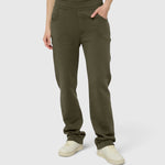 Le Jyns vert kaki, pantalon unisexe coupe droite en coton biologique – vue 1