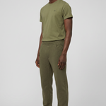Le Jyns vert kaki, pantalon unisexe coupe droite en coton biologique – vue 2