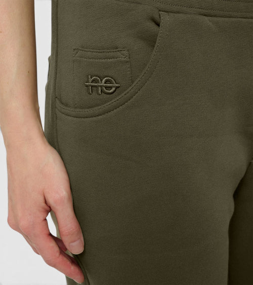 Le Jyns vert kaki, pantalon unisexe coupe droite en coton biologique – vue 4