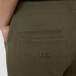 Le Jyns vert kaki, pantalon unisexe coupe droite en coton biologique – vue 5