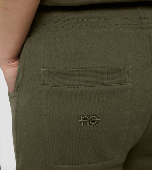 Le Jyns vert kaki, pantalon unisexe coupe droite en coton biologique – vue 5