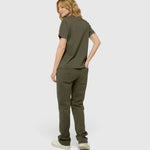 Le Jyns vert kaki, pantalon unisexe coupe droite en coton biologique – vue 6