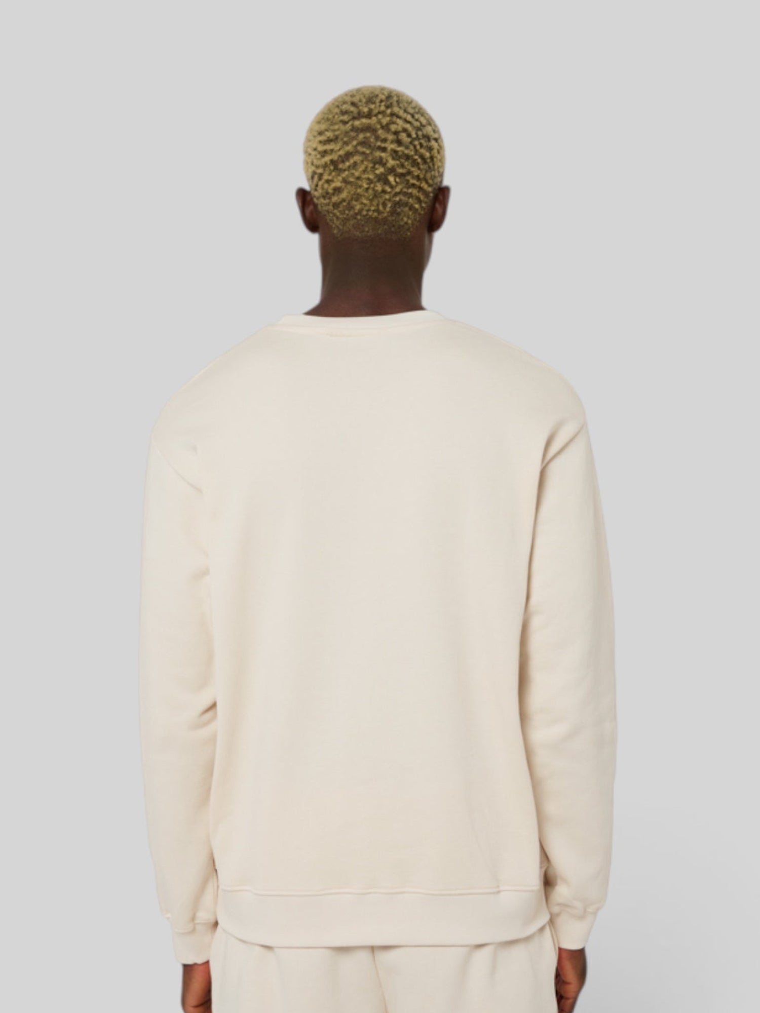 Le Sweaty beige coton, sweat unisexe sans capuche en coton biologique – vue 9