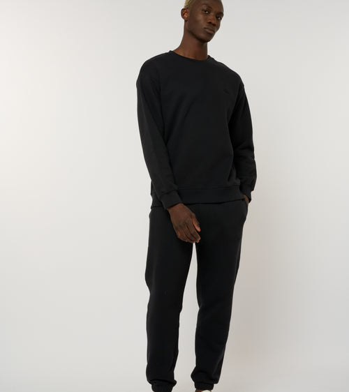 Le Sweaty bleu nuit, sweat unisexe sans capuche en coton biologique – vue 2