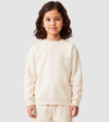 Le Sweaty enfant beige coton, sweat enfant sans capuche en coton biologique – vue 1