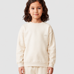 Le Sweaty enfant beige coton, sweat enfant sans capuche en coton biologique – vue 1