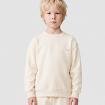 Le Sweaty enfant beige coton, sweat enfant sans capuche en coton biologique – vue 2