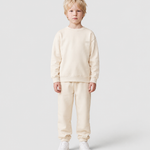 Le Sweaty enfant beige coton, sweat enfant sans capuche en coton biologique – vue 6