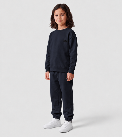 Le Sweaty enfant bleu nuit, sweat enfant sans capuche en coton biologique – vue 10