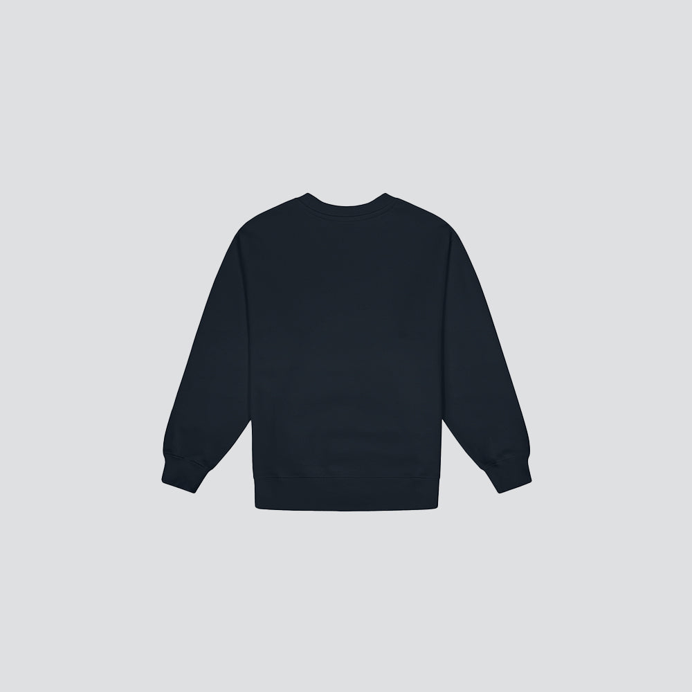 Le Sweaty enfant bleu nuit, sweat enfant sans capuche en coton biologique – vue 2