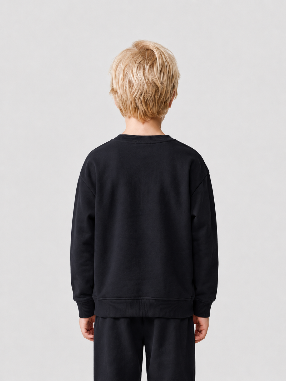 Le Sweaty enfant bleu nuit, sweat enfant sans capuche en coton biologique – vue 5