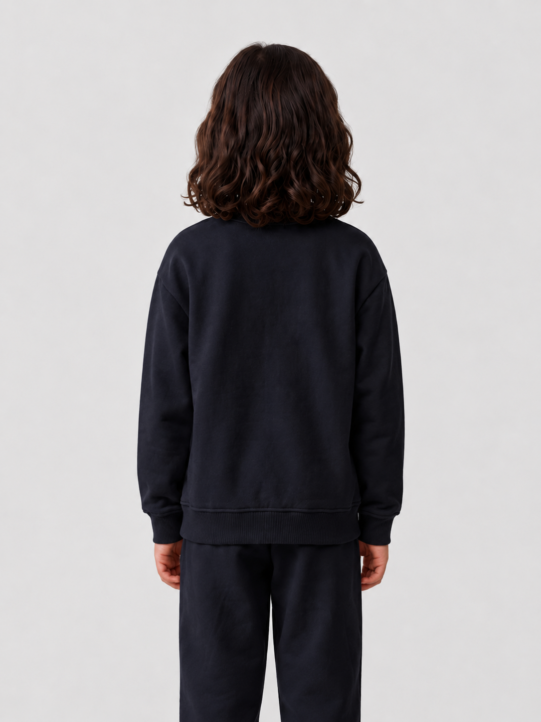 Le Sweaty enfant bleu nuit, sweat enfant sans capuche en coton biologique – vue 6