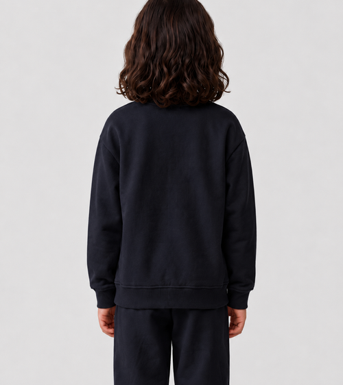 Le Sweaty enfant bleu nuit, sweat enfant sans capuche en coton biologique – vue 6