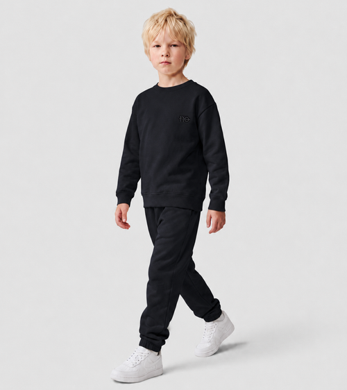 Le Sweaty enfant bleu nuit, sweat enfant sans capuche en coton biologique – vue 7