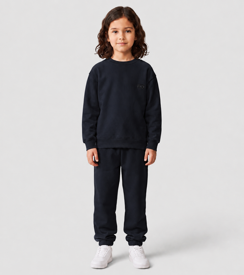 Le Sweaty enfant bleu nuit, sweat enfant sans capuche en coton biologique – vue 9