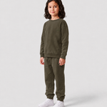 Le Sweaty enfant vert kaki, sweat enfant sans capuche en coton biologique – vue 6