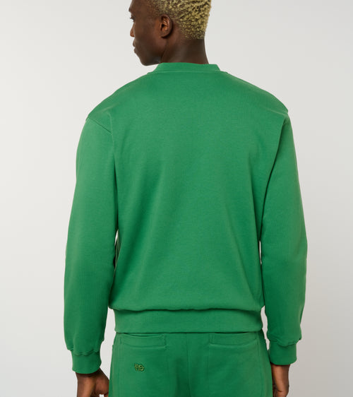 Le Sweaty vert émeraude, sweat unisexe sans capuche en coton biologique – vue 4