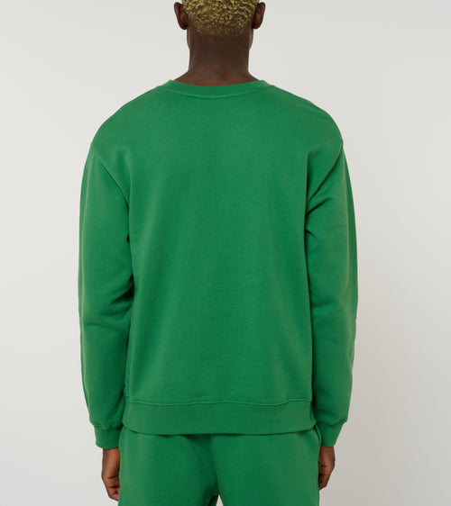 Le Sweaty vert émeraude, sweat unisexe sans capuche en coton biologique – vue 8
