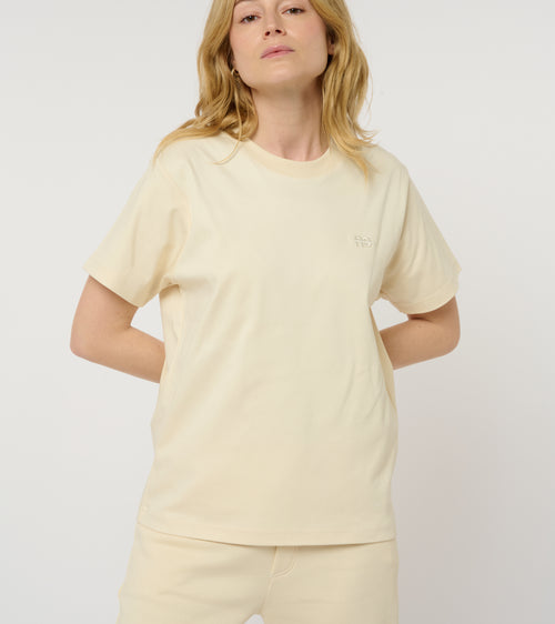 Le ty-shirt O - beige coton