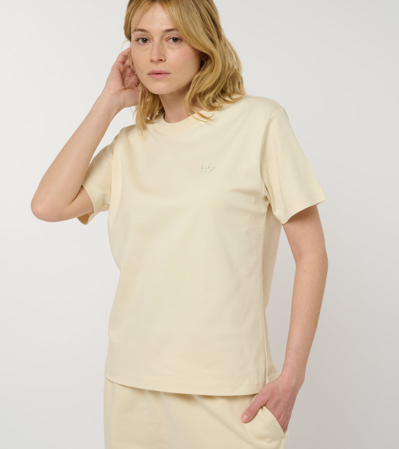 Le ty-shirt O - beige coton
