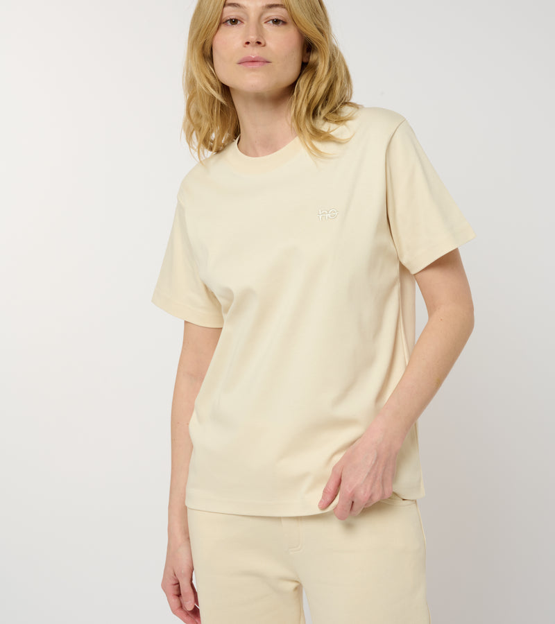 Le ty-shirt O - beige coton