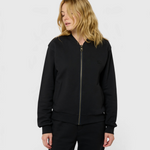 La Teddy bleu nuit, veste teddy unisexe zippée en coton biologique – vue 2