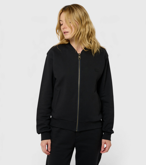 La Teddy bleu nuit, veste teddy unisexe zippée en coton biologique – vue 2