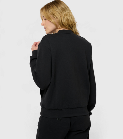 La Teddy bleu nuit, veste teddy unisexe zippée en coton biologique – vue 3