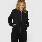 La Teddy bleu nuit, veste teddy unisexe zippée en coton biologique – vue 5