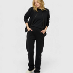 La Teddy bleu nuit, veste teddy unisexe zippée en coton biologique – vue 8