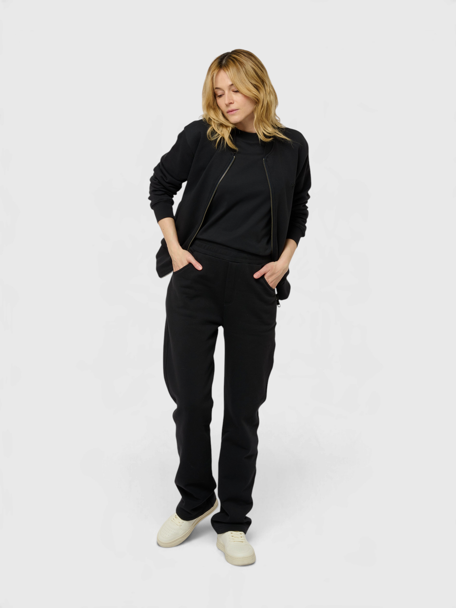 La Teddy bleu nuit, veste teddy unisexe zippée en coton biologique – vue 8