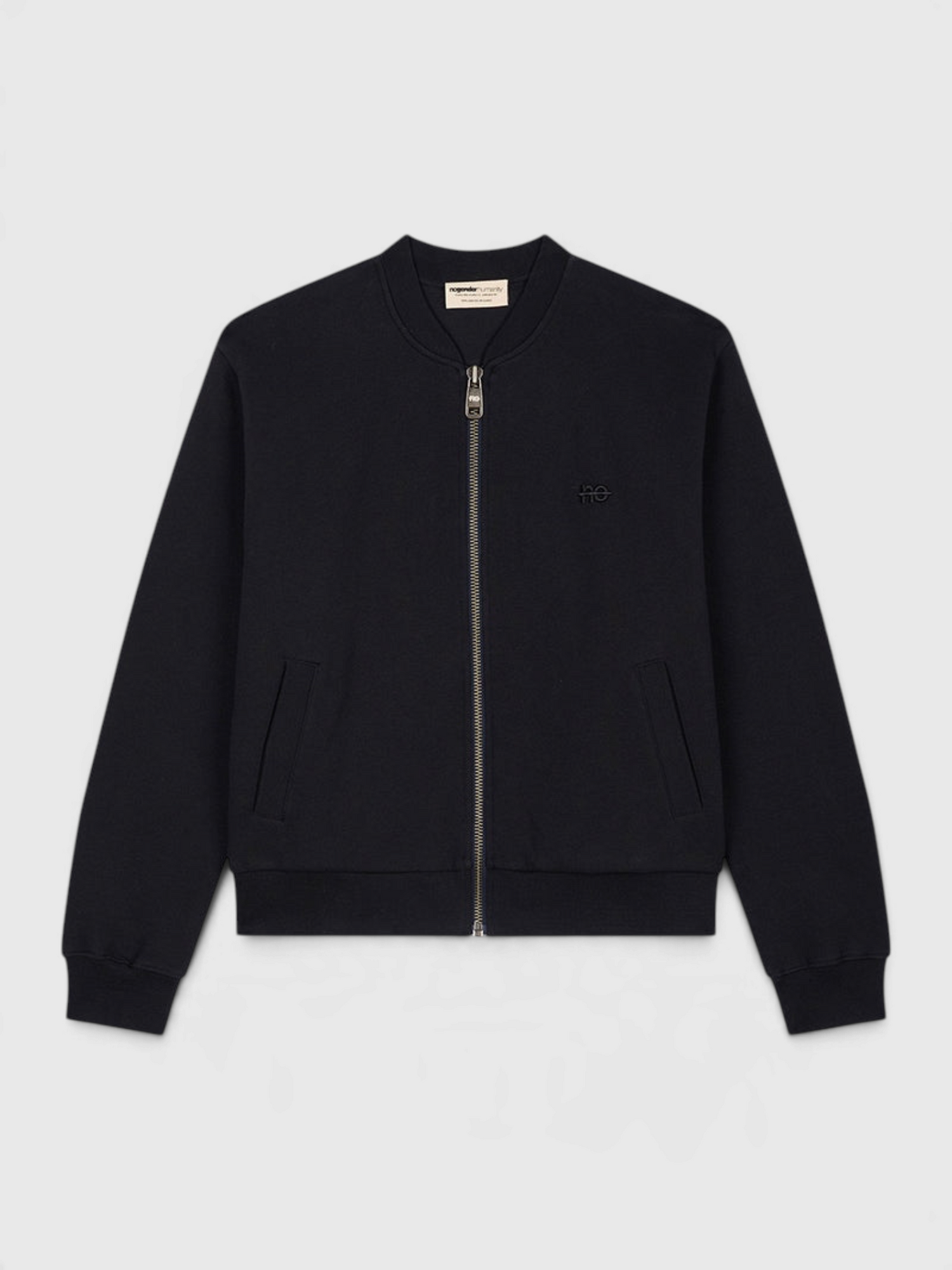 La Teddy bleu nuit, veste teddy unisexe zippée en coton biologique – vue 9