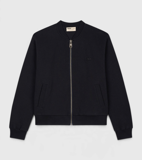La Teddy bleu nuit, veste teddy unisexe zippée en coton biologique – vue 9