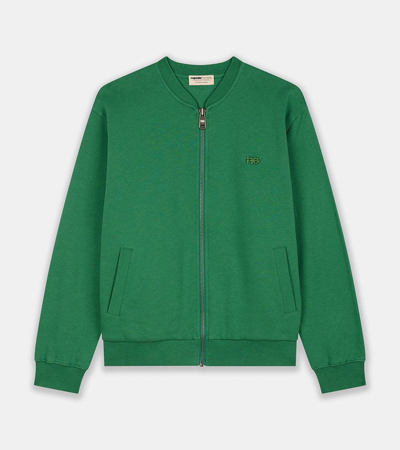La Teddy vert émeraude, veste teddy unisexe zippée en coton biologique – vue 8