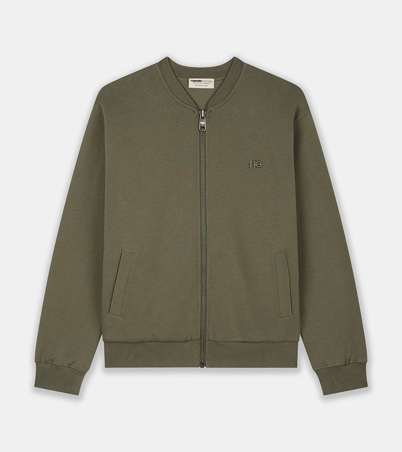 La Teddy vert kaki, veste teddy unisexe zippée en coton biologique – vue 10