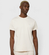 Le Ty-shirt O beige coton, T-shirt unisexe col rond en coton biologique – vue 1