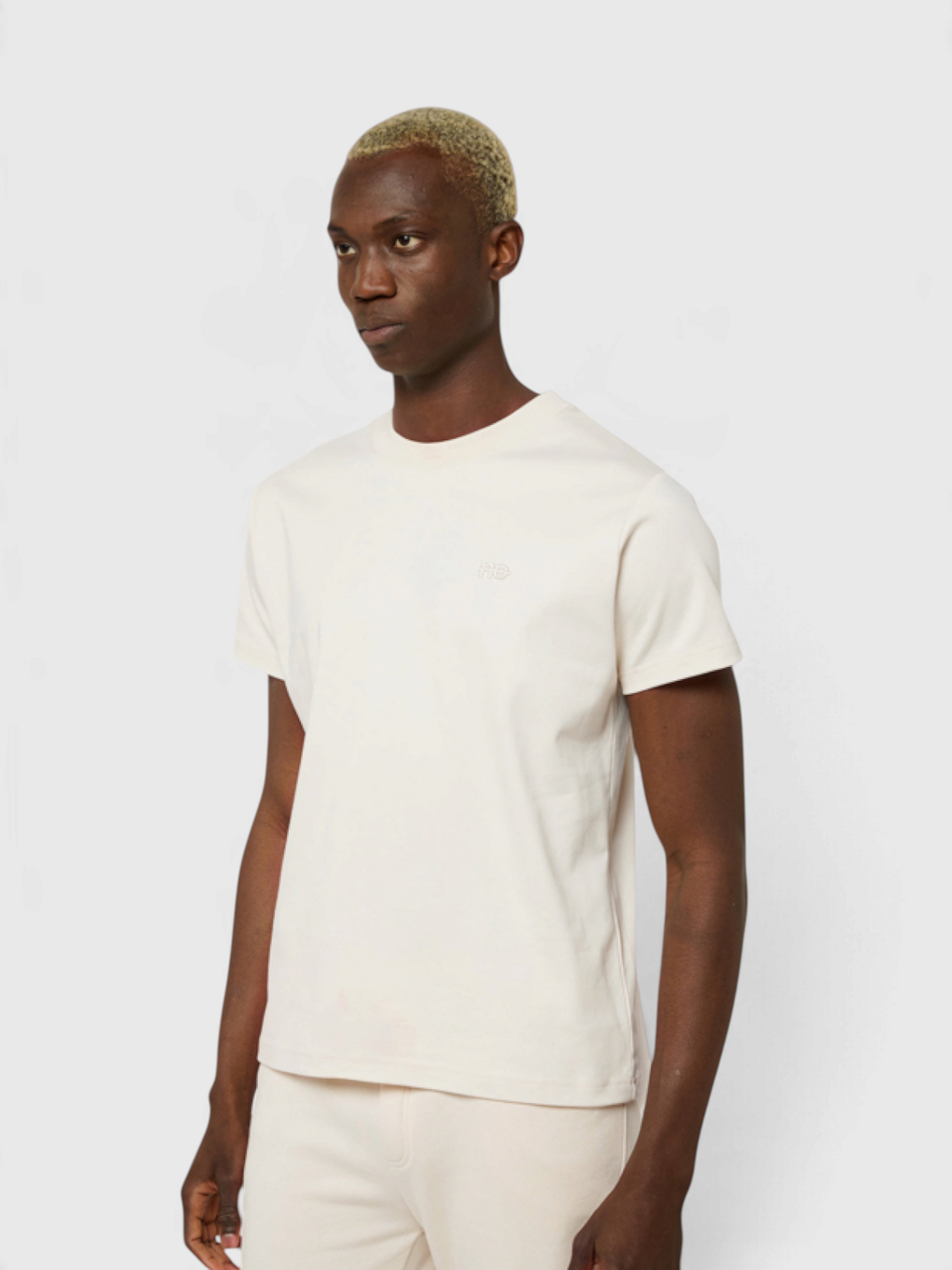 Le Ty-shirt O beige coton, T-shirt unisexe col rond en coton biologique – vue 2