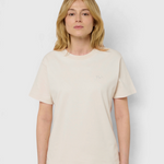 Le Ty-shirt O beige coton, T-shirt unisexe col rond en coton biologique – vue 3