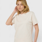 Le Ty-shirt O beige coton, T-shirt unisexe col rond en coton biologique – vue 4