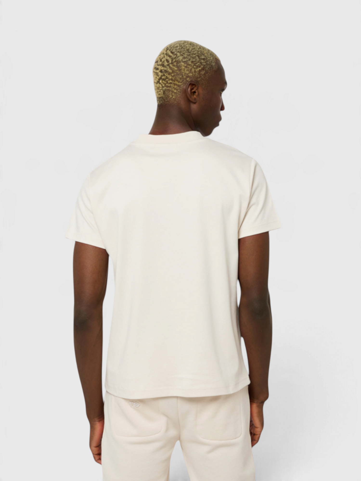 Le Ty-shirt O beige coton, T-shirt unisexe col rond en coton biologique – vue 5