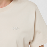 Le Ty-shirt O beige coton, T-shirt unisexe col rond en coton biologique – vue 7