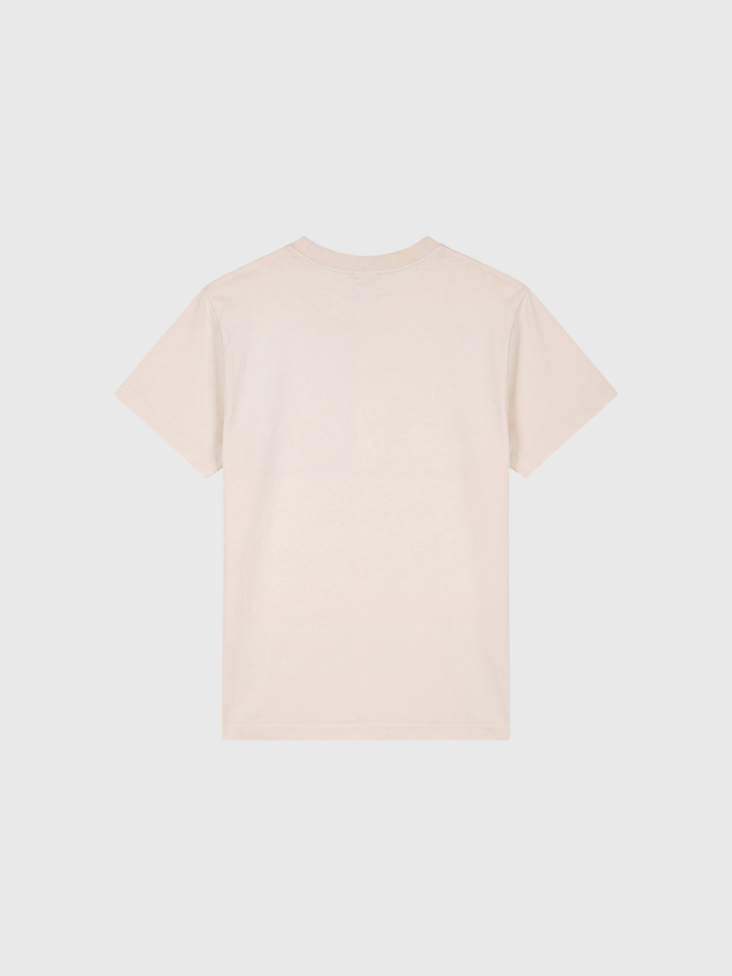Le Ty-shirt O beige coton, T-shirt unisexe col rond en coton biologique – vue 9