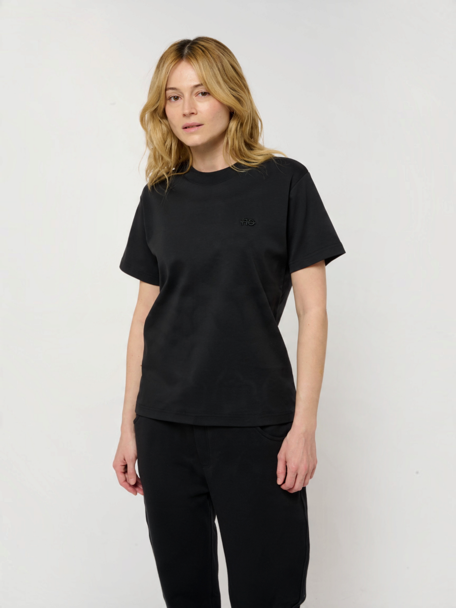 Le Ty-shirt O bleu nuit, T-shirt unisexe col rond en coton biologique – vue 1