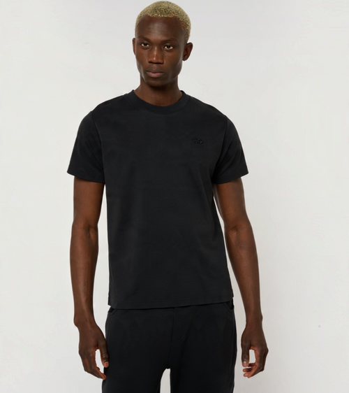 Le Ty-shirt O bleu nuit, T-shirt unisexe col rond en coton biologique – vue 2