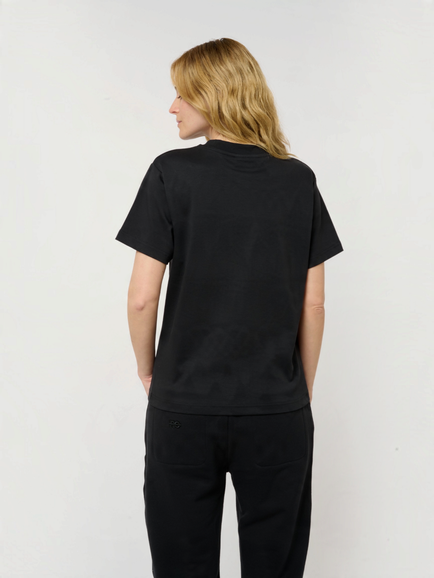 Le Ty-shirt O bleu nuit, T-shirt unisexe col rond en coton biologique – vue 4