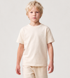 Le Ty-shirt O enfant beige coton, T-shirt enfant col rond en coton biologique – vue 1